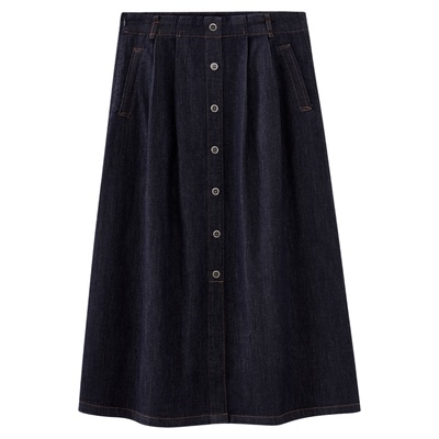 水云间a字大摆原色牛仔半身裙女过膝长款裙子经典百搭2026夏新款