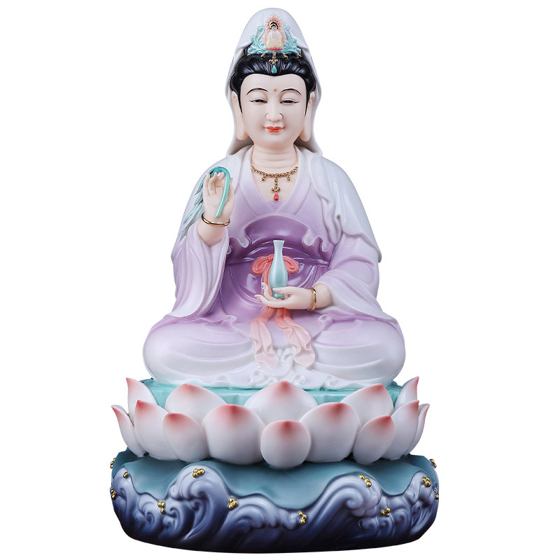 陶瓷观世音菩萨佛像摆件客厅供奉