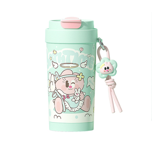 face咖啡杯陶瓷内胆保温杯便携吸管杯子女生日礼物高颜值可爱水杯