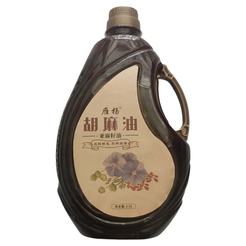 雁杨纯胡麻油亚麻籽油新鲜熟榨油