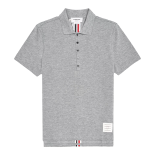 Thom Browne/TB新款男士前短后长灰色休闲短袖POLO衫MJP042A