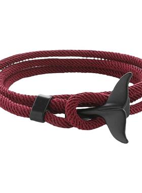 鲸鱼尾手链情侣钛钢日韩可调节