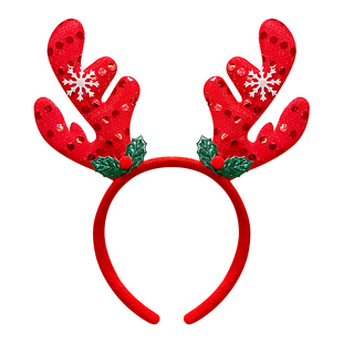 圣诞头饰鹿角发箍女森系装扮麋鹿头箍节日拍照道具圣诞节发饰礼物