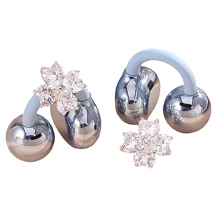 四叶草花朵耳夹式耳机钻扣可盖适用华为freeclip2二代耳饰装饰配饰饰品freecilp小众设计高级感diy耳机穿搭