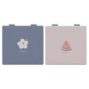 简约可爱学生手持小镜子便携随身带外出化妆镜可折叠双面补妆镜子