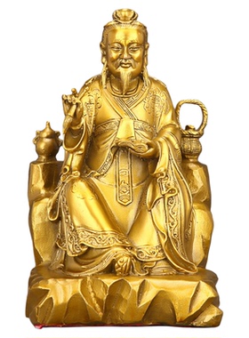 黄铜药王孙思邈铜像客厅桌面摆件五大名医圣孙思邈装饰品中医摆设