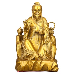 黄铜药王孙思邈铜像客厅桌面摆件五大名医圣孙思邈装饰品中医摆设