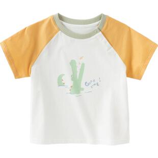 戴维贝拉女童短袖T恤儿童纯棉上衣2026新款夏装男宝宝洋气打底衫