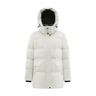 艾莱依2025新款连帽羽绒服双层门襟防风保暖实用大口袋高级短外套