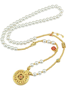 仿珍珠轻奢高级感旗袍项链配饰女