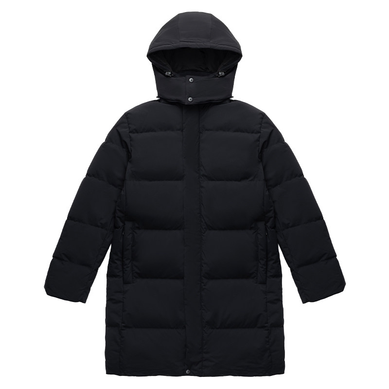 venque/范克黑色中长款羽绒服