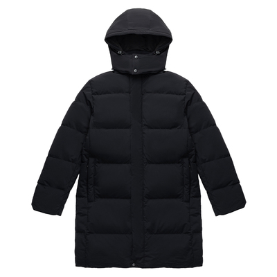 venque/范克黑色中长款羽绒服