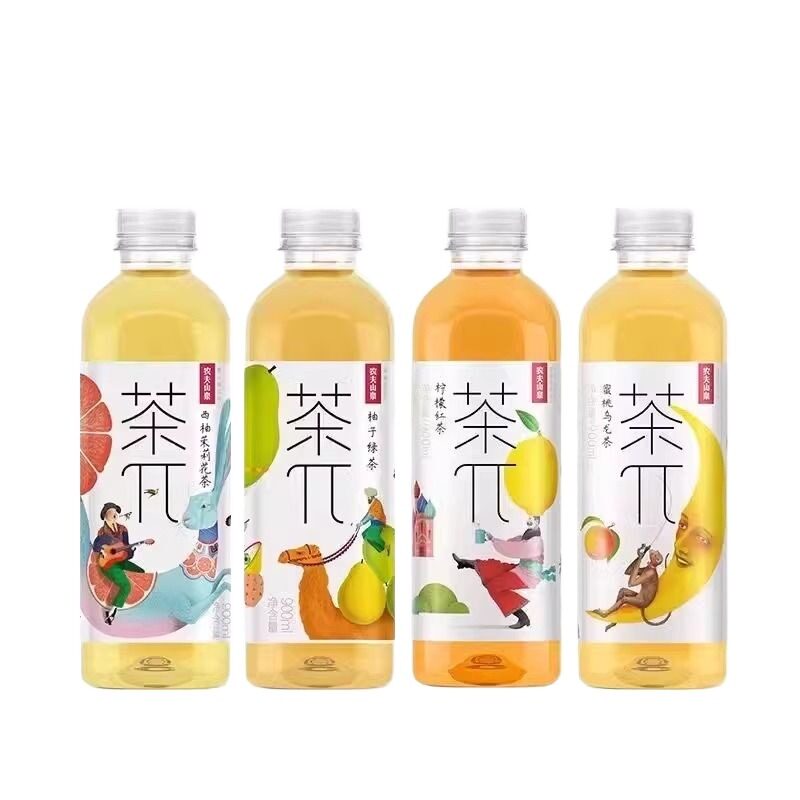 农夫山泉茶派π茶饮料900ml西柚茉莉茶果汁茶12瓶整箱绿茶乌龙茶