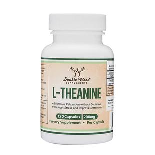 Double Wood美国茶氨酸胶囊补充剂多巴胺缓解焦虑情绪压力助睡眠