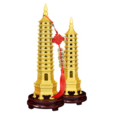 纯铜文昌塔13层9层的黄铜十三层九层书桌面摆件工艺品摆件