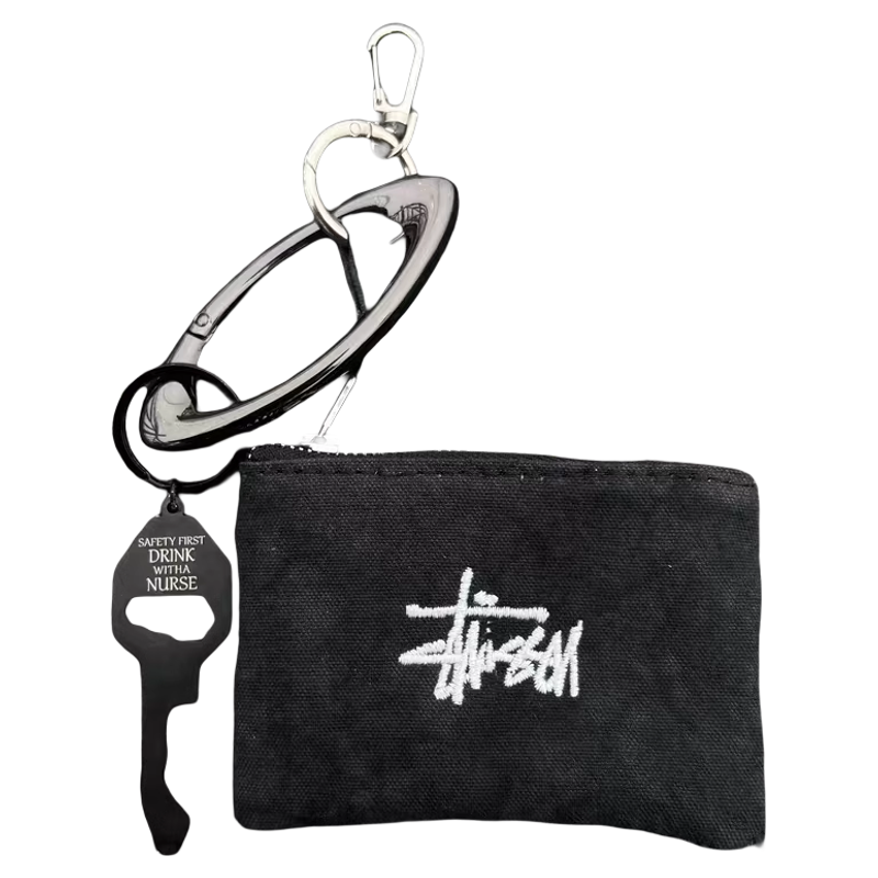 Stussy  现货自主新款cleanfit刺绣零钱卡包经典logo简约迷你