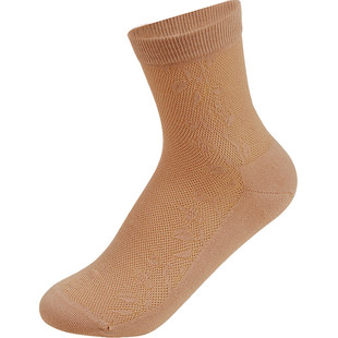 欧蒂爱女袜棉线网眼袜夏防臭棉袜薄款袜子女无缝中筒网袜薄棉肤色