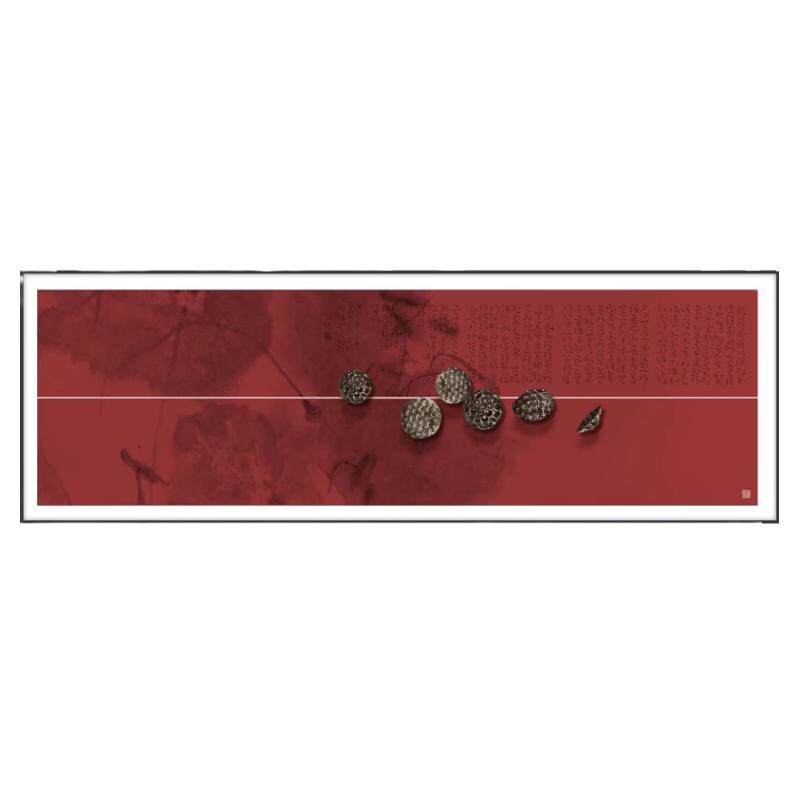 铂金工艺鸿运莲莲高端立体挂画