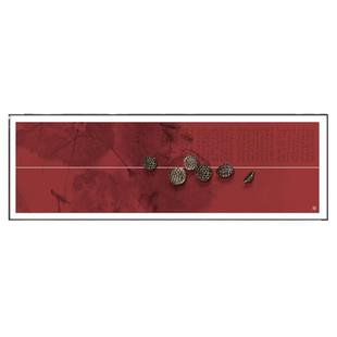 鸿运莲莲浮雕立体中国风软装背景墙挂画餐厅壁画新中式客厅装饰画