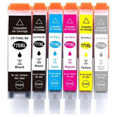 兼容Canon佳能PGI-770XLPGBK墨盒TS8070 TS5070 TS6070墨水匣MG7770 MG6870 MG5770打印机墨水彩色CLI-771CMY