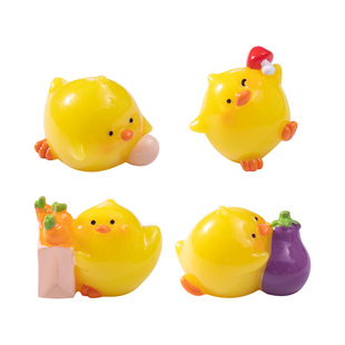 创意农家乐可爱小鸡仔萌粒园艺苔藓造景diy装饰品配件车载小摆件