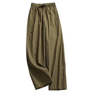 纯色廓形薄款透气高腰显高显瘦宽松直筒裤百搭阔腿裤女休闲裤Z479