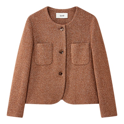 【绵羊毛】Laurel劳芮新款驼混色肌理直身短外套LWD366D04200
