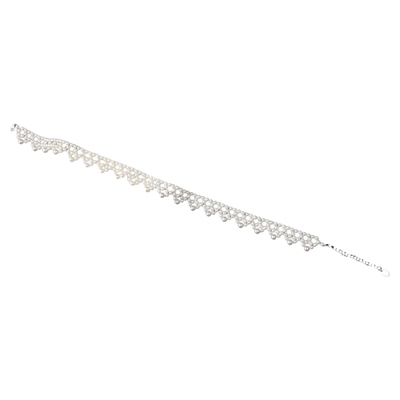 红口袋法式复古温柔手工编织花边珍珠项链礼服婚纱写真饰品锁骨链