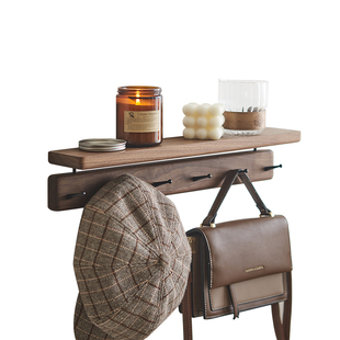 挂衣架墙上壁挂入户进门口玄关实木挂衣钩墙上免打孔钥匙衣服挂钩