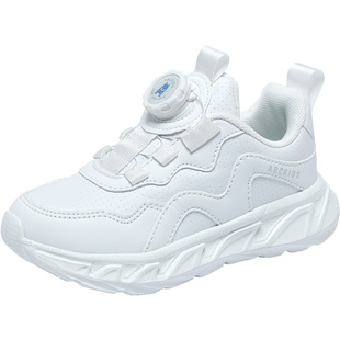 ABCkids男童小白鞋革面防水运动鞋女童休闲鞋2025秋款新品儿童鞋