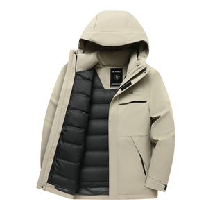 雪中飞三合一户外羽绒服冬季男款可拆卸内胆时尚防风保暖男装外套