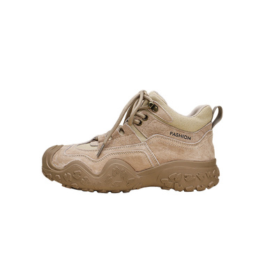 厚底马丁靴女真皮户外沙漠短靴