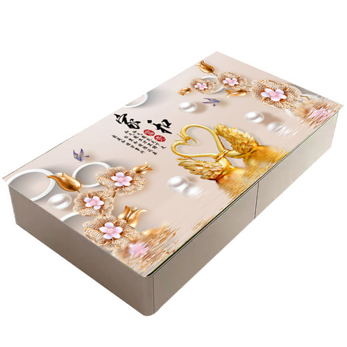 3D印花茶几桌布茶几垫子软玻璃防水防油防烫免洗长方形家用餐桌垫