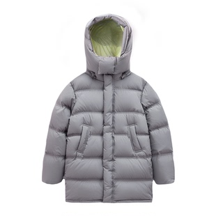 EBAER童装儿童羽绒服男女童外套2025冬季新款中长款白鸭绒保暖潮