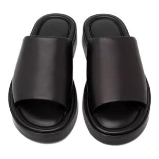 FERRAGAMO菲拉格慕 秋冬男士牛皮革露趾平底拖鞋银泰百货 301604