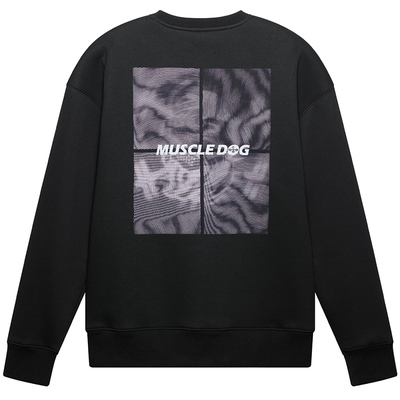 肌肉狗波普图案保暖运动卫衣