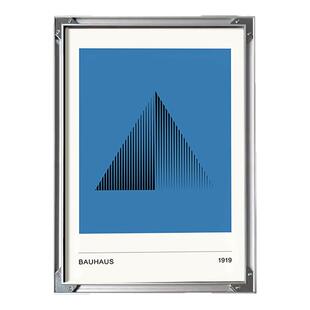 中古包豪斯工业风反装铝合金相框 DIY三原色蓝色挂画玄关装饰画