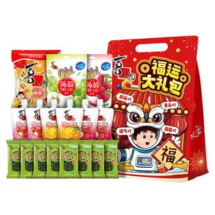 喜之郎美好时光福运大礼包1696g/19袋出游果冻海苔儿童休闲零食