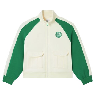 乔丹儿童运动夹克外套女童立领2025春秋新篮球针织上衣女孩棒球服