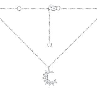 【生日礼物】APMMonaco小月亮925纯银项链女锁骨链轻奢小众生日