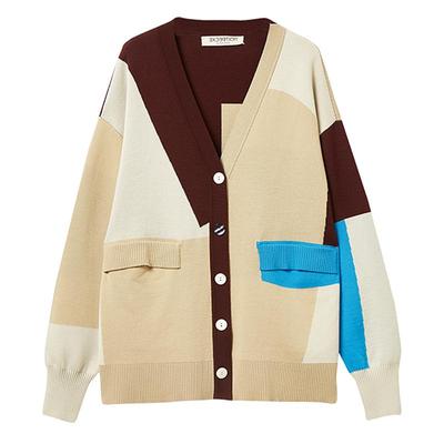 例外春秋款圆筒茧型开衫短外套