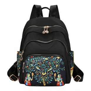 新款尼龙布双肩包女士旅游小背包中年妈妈包牛津布旅行背包女包