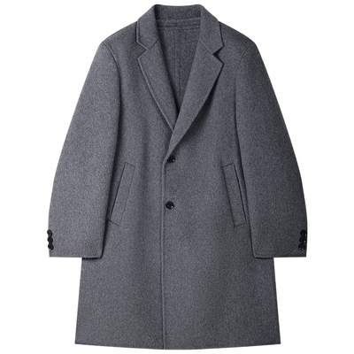 重磅双面羊毛呢子大衣中长款