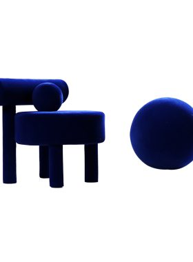 现代简约树脂植绒椅子球书房客厅