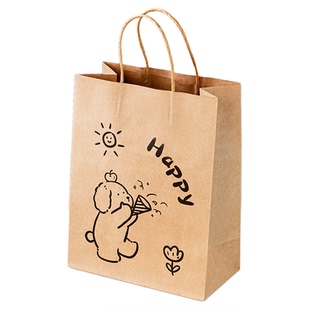 牛皮纸袋子手提自封食品级打包装收纳礼物饼干拉米苏糕点吐司麻薯