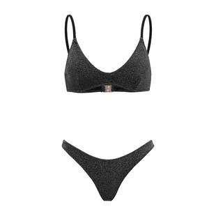 Yukari swim2025年新款分体泳衣小胸聚拢欧美性感黑色比基尼泳装