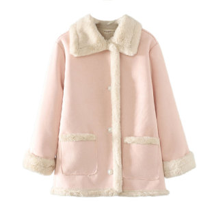 2026胖妹妹冬装新款女装减龄皮毛一体绒大码外套女宽松炸街上衣