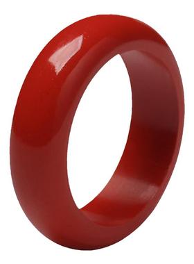 红朱砂戒指女款原矿素圈指环扣