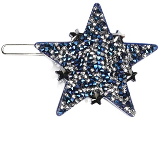 气质夜星边夹~钻石之星~法式青蛙扣夹刘海夹五星发夹发饰明星同款