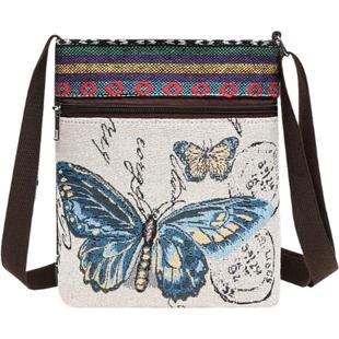 民族风包包小挎包斜挎包织布可爱百搭女士手机斜挎帆布包刺绣轻便